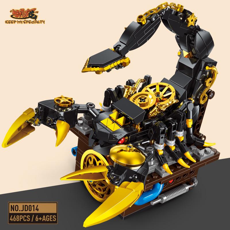 Mechanical Punk Insect Building Blocks Toy (Model JD011-15) - Grasshopper, Beetle, Mantis, Scorpion Assembly Set, Free Shipping