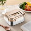Reusable Metal Lunch Box | Bento with Locking Clips, Portable, for