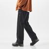 European and American personalized jeans men's and women's fashion loose wide-leg floor-mopping pants side open edge black denim men's pants tide