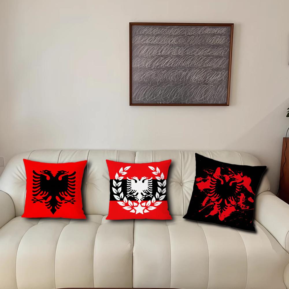Albania Albanians Flag cushion cover For Bedroom Car Coffee Shop Room Soft and Living Room Sofa Decorative Pillow Cover Case