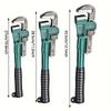 8/10/12/14 Inch Heavy-Duty Steel Pipe Wrench Set, Adjustable Straight Plumbing Wrench with Soft Grip Handle