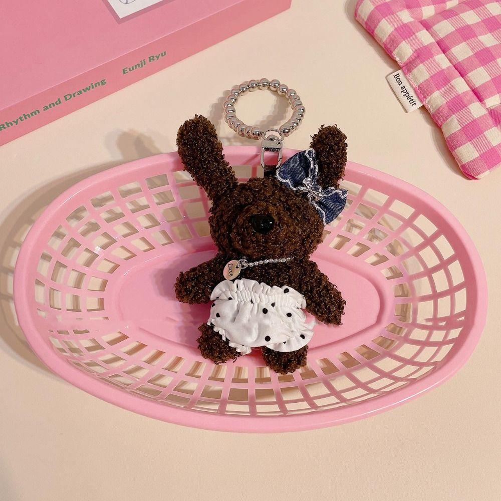 

Korean Style Rabbit Plush Pendant Pearl Stuffed Animal Keyring Kawaii Hanging Ornaments Couple style1