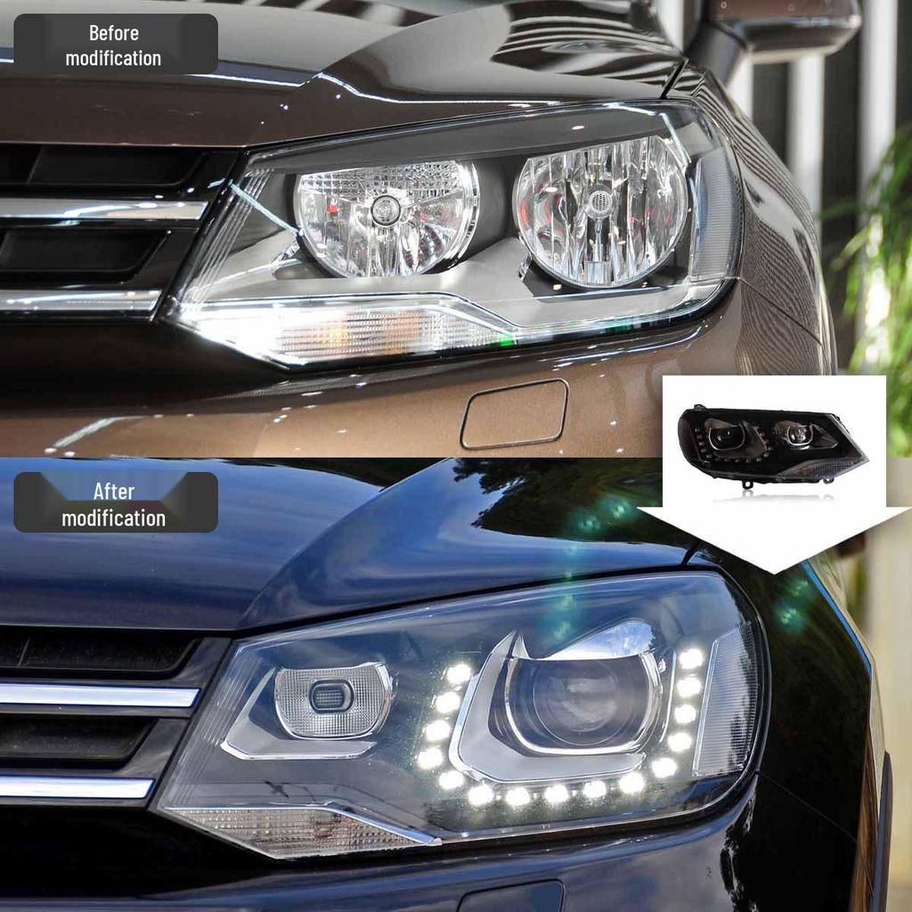 LED Headlight Assembly with Xenon and Turn Signals for 11-15 VW Touareg