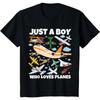Kids Funny Just A Boy Who Loves Planes Airplane Aircraft Lovers T-Shirt