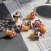 10Pcs DIY Cute Earring Bracelet Accessories Simulated Strawberry Jam Ice Cream Resin 3D Food Pendant For Jewelry Making