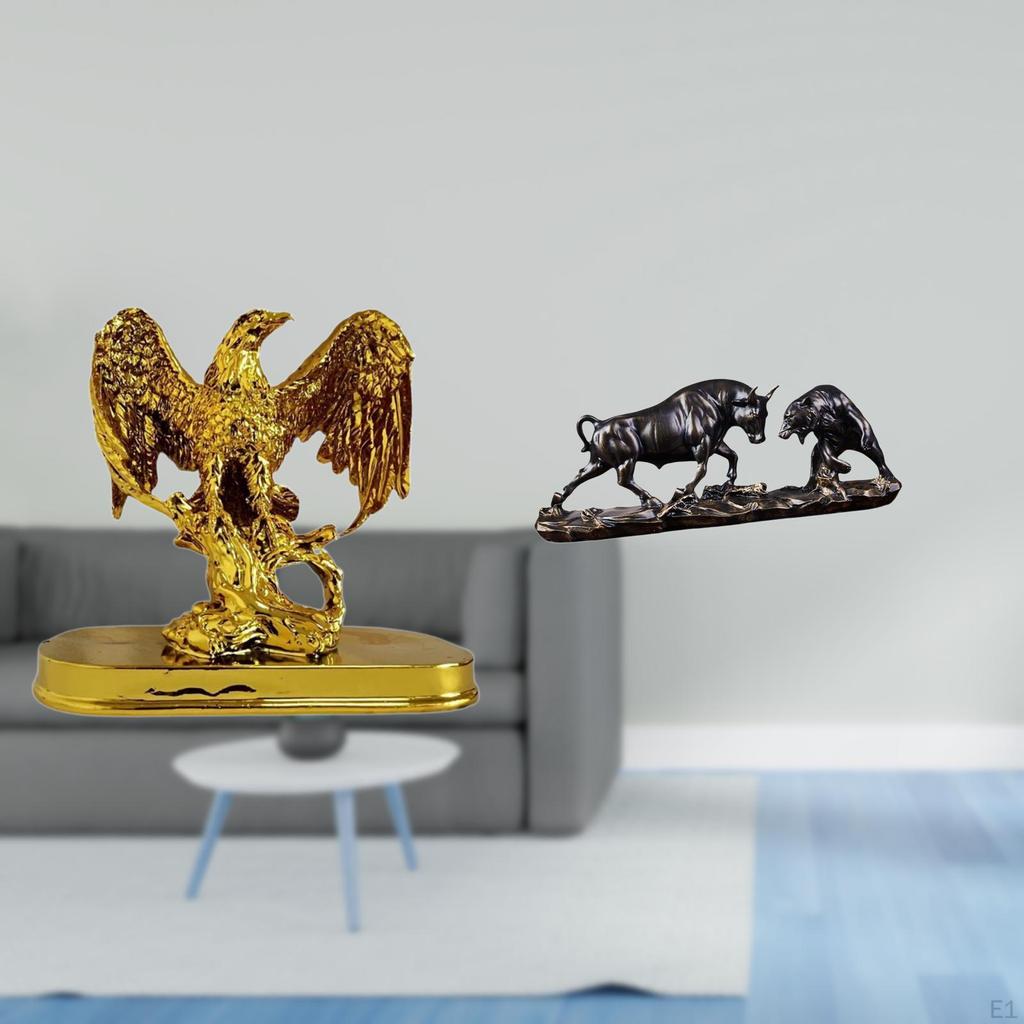 Bull Figurine Modern Art Sculpture Resin Statue Home Decor Feng Shui Bear Cow Cattle Animal Artwork