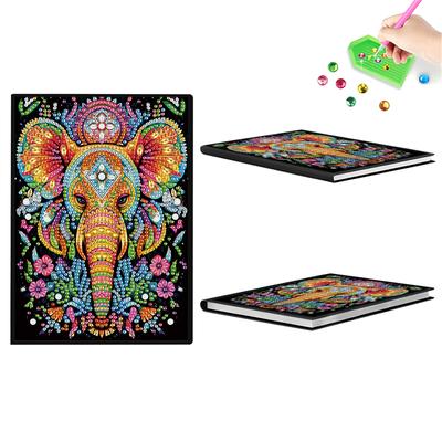 2pcs Partial DIY 50 Pages A5 Diamond Painting Notebook Special Shaped Rhinestones Art Journal for Study Home Office Art Drawing