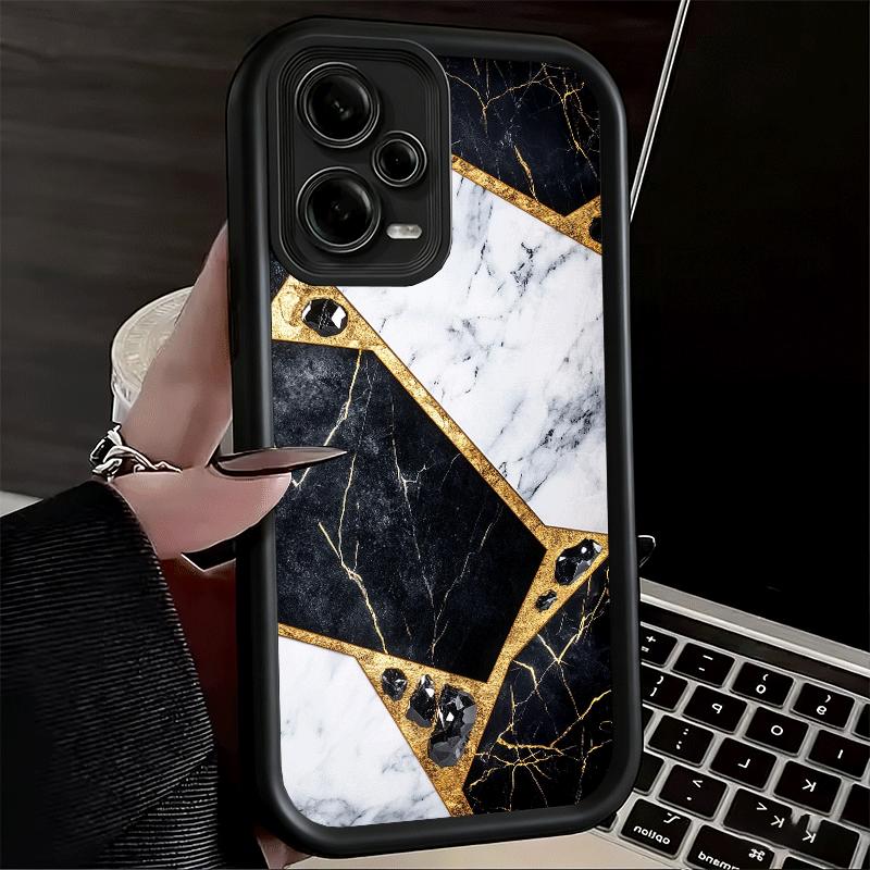 Geometric Marble Pattern Soft Phone Case for Xiaomi Poco X7 X6 X5 Pro X4 Gt X3 F7 Ultra M8 M7 Redmi 15C 15 14C 13 13C 12 12C 10