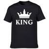 King Queen Letter Crown Printed Black White T Shirts Summer Casual O Neck Short Sleeve Tees