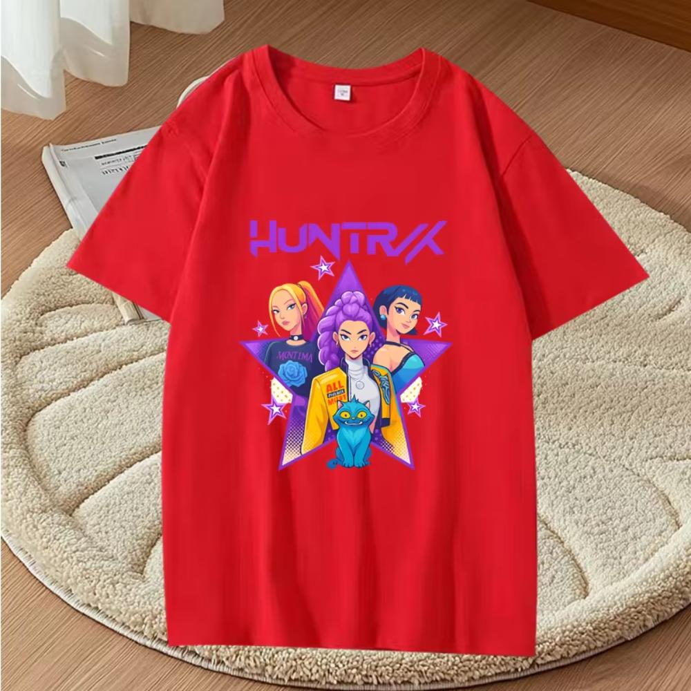 New Pop Demon Hunters Girls Graphic T Shirts Men Women Oversized Cotton Fashion Anime Short Sleeve Summer Print Unisex Tops