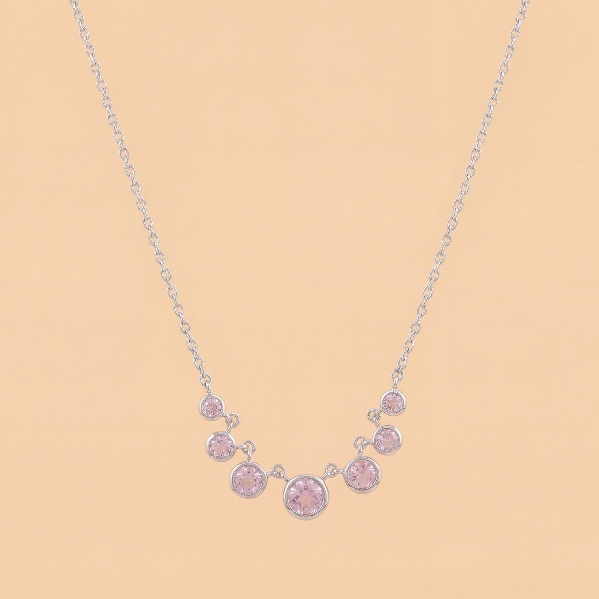 Light Luxury Zircon Necklace, White Diamonds, Scattered Shape, Exquisite Collarbone Chain, Daily Versatile Female Copper