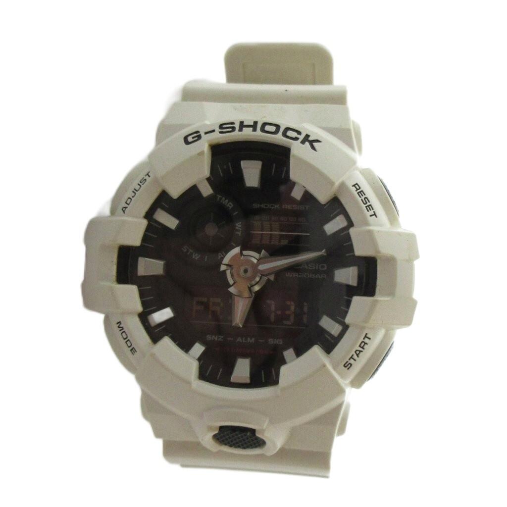 CASIO Quartz Watch with Logo and White MQ Watch G-Shock GA-700 Analog-Digital Calendar, / Men's