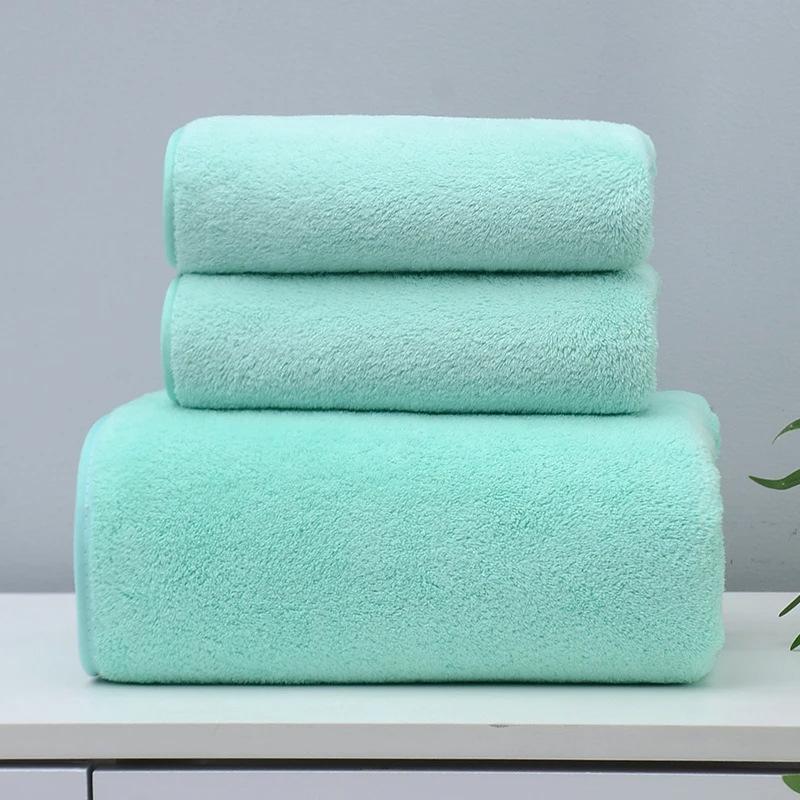 Thickened Coral Fleece Quick-Drying Bath Towel - Lint-Free, Absorbent for Adults & Dormitories