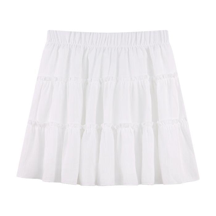 

Sweet White A-Line High Waist Midi Skirt for Women - Summer 2025 Collection M белый