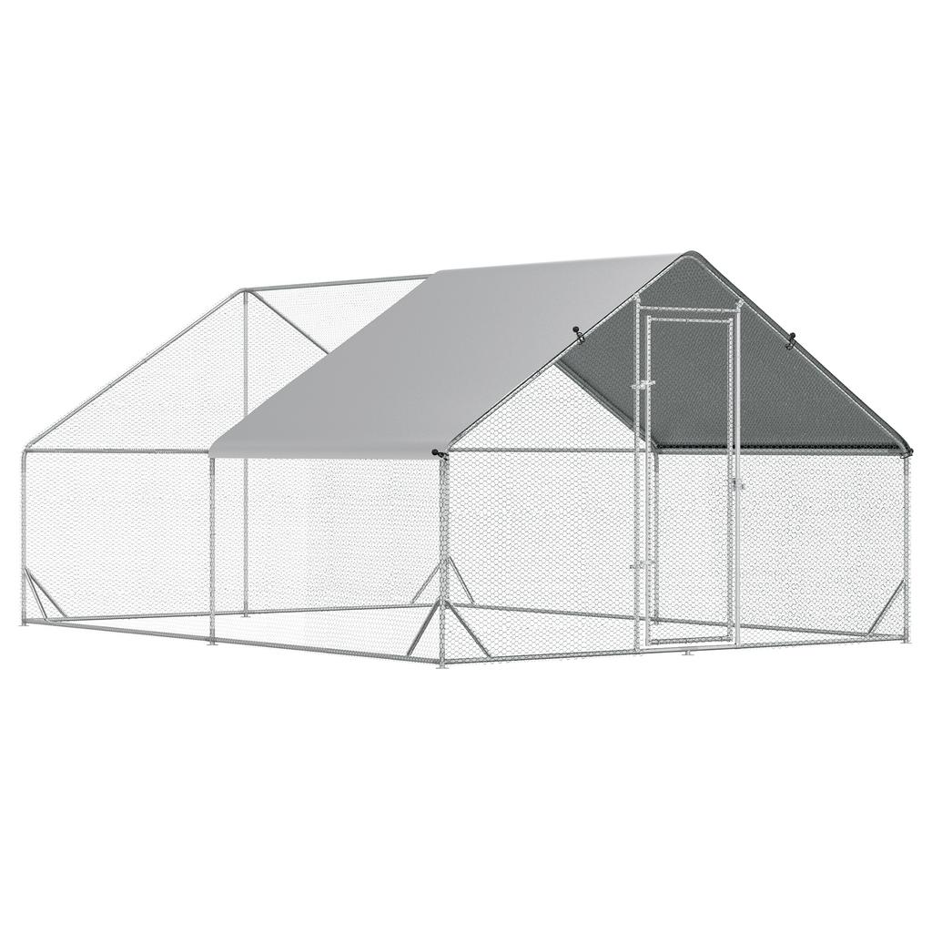 Chicken Coop, Free-Range Enclosure, Poultry House with Shade Roof, Free-Range Pen for 4-6 Chickens, Ducks, Rabbits, 3 X 2 X 2 M