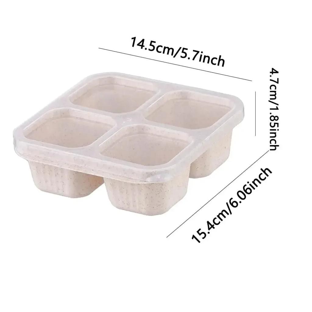 Portable Lunch Box Eco-friendily Wheat Straw Boxes Picnic Storage Box Fruit Container Compartmentalized Lunchbox for Kids Adult