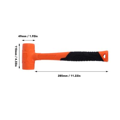 Rubber Mallet Hammer Non Rebounding Hard Skin Portable Hammer Tool For Installation Knocking 2lb