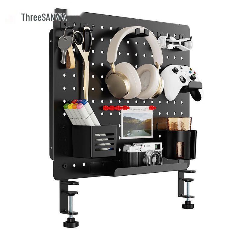 

SANWA SUPPLY Clamp-On Steel Pegboard Desk Organizer