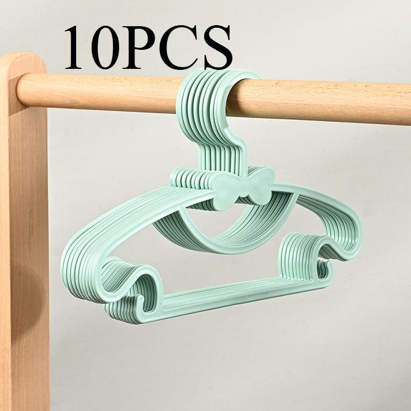 10PCS/set Colorful Clothes Hanger, Anti Slip Plastic, Cute Little Clothes Support, Home Clothes Rack