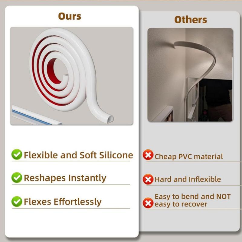1/3 Meters Cord Management Channel Invisible Decorative Wire Cover Flexible Floor Cable Cover Cord Anti-Step Protector