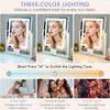 Makeup Mirror with Lights Vanity Mirror with 3 Lighting Modes Light Up Mirror Touch Sensor USB Powered 360 Rotatable Metal Fram