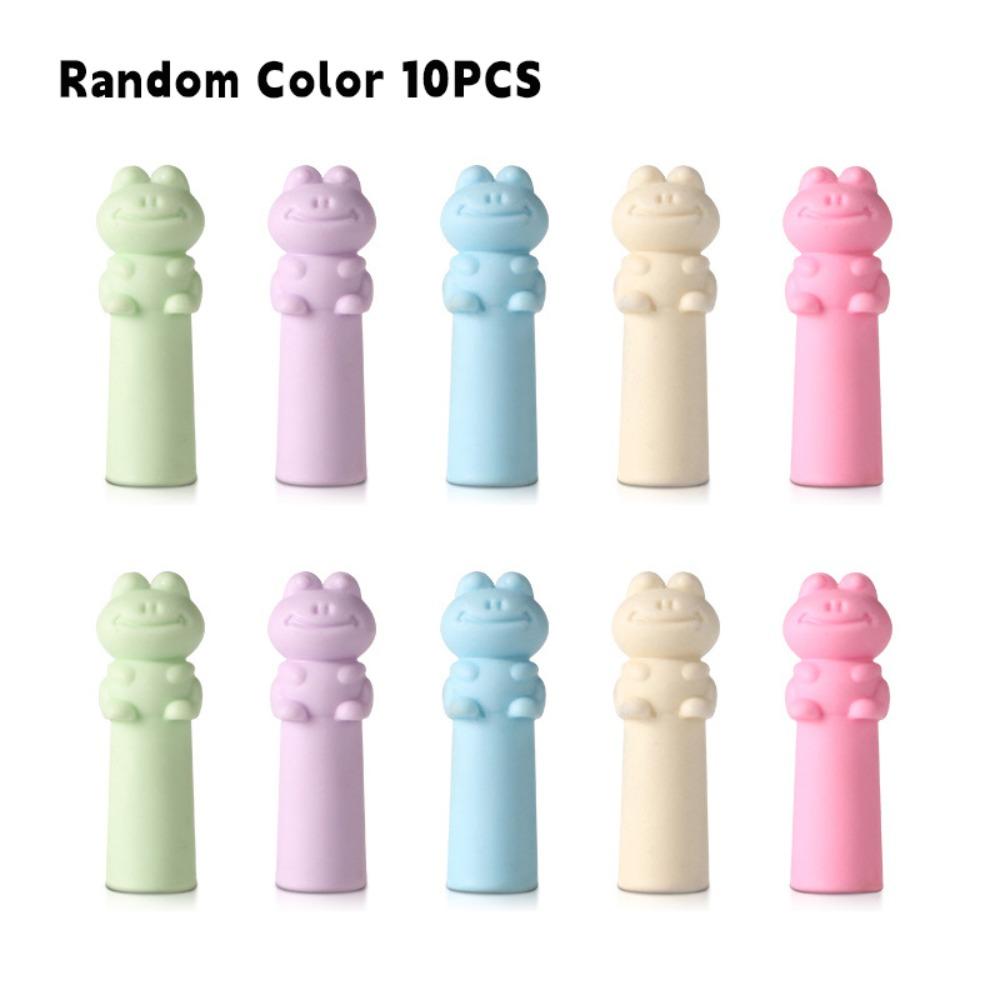 10PCS Cat Shape Erasers Correction Stationery Pen Top Protector Students Gift