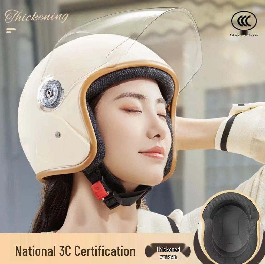 Universal All-Season Motorcycle & Electric Scooter Helmet: Warm, Cute, Double Ear Design for Men & Women