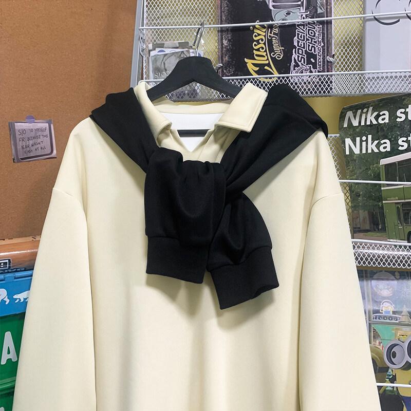 Spring Senior American Lapel Sweater Men's Plus Size Top