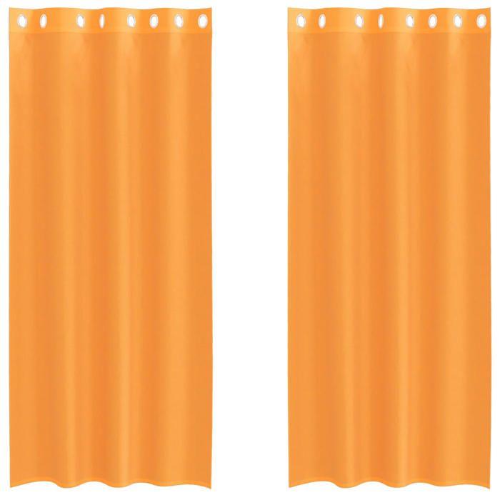 VidaXL Sheer Curtains with Eyelets 2 Pcs Orange 140x225 Cm, Net Curtain, Transparent Curtain, Window Voile, 4102091