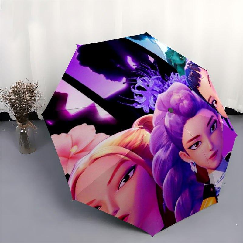 Fantasy Floral Trio: Unique Character Artwork for Your Space!Umbrella with Cute Design,Portable 3-Fold Compact Umbrella for Men&Women,Valent