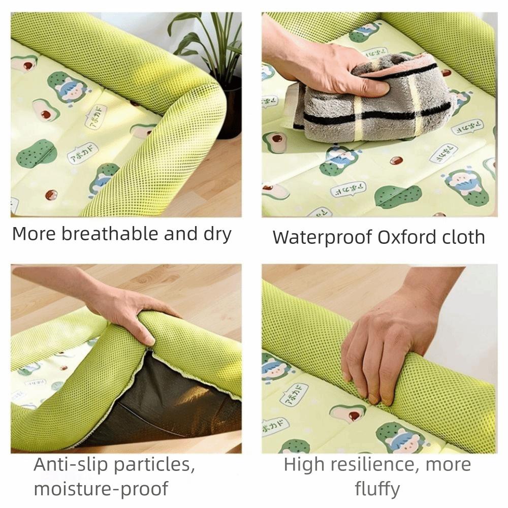 Square Cooling Puppy Bed Breathable Soft Dog Sleeping Pad Neck-protecting Dirt-resistant Pet Cooling Mat for Dogs Cats