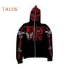 Unisex Halloween Hoodie Rhinestone Ghost Skeleton Pattern Zipper Closure Hooded Pockets Long Sleeves Party Cosplay Costume Fall Winter Jacket