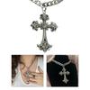 Cross Necklace Silver Color With Crystals Gothic Crucifix Symbol Unisex Jewelry