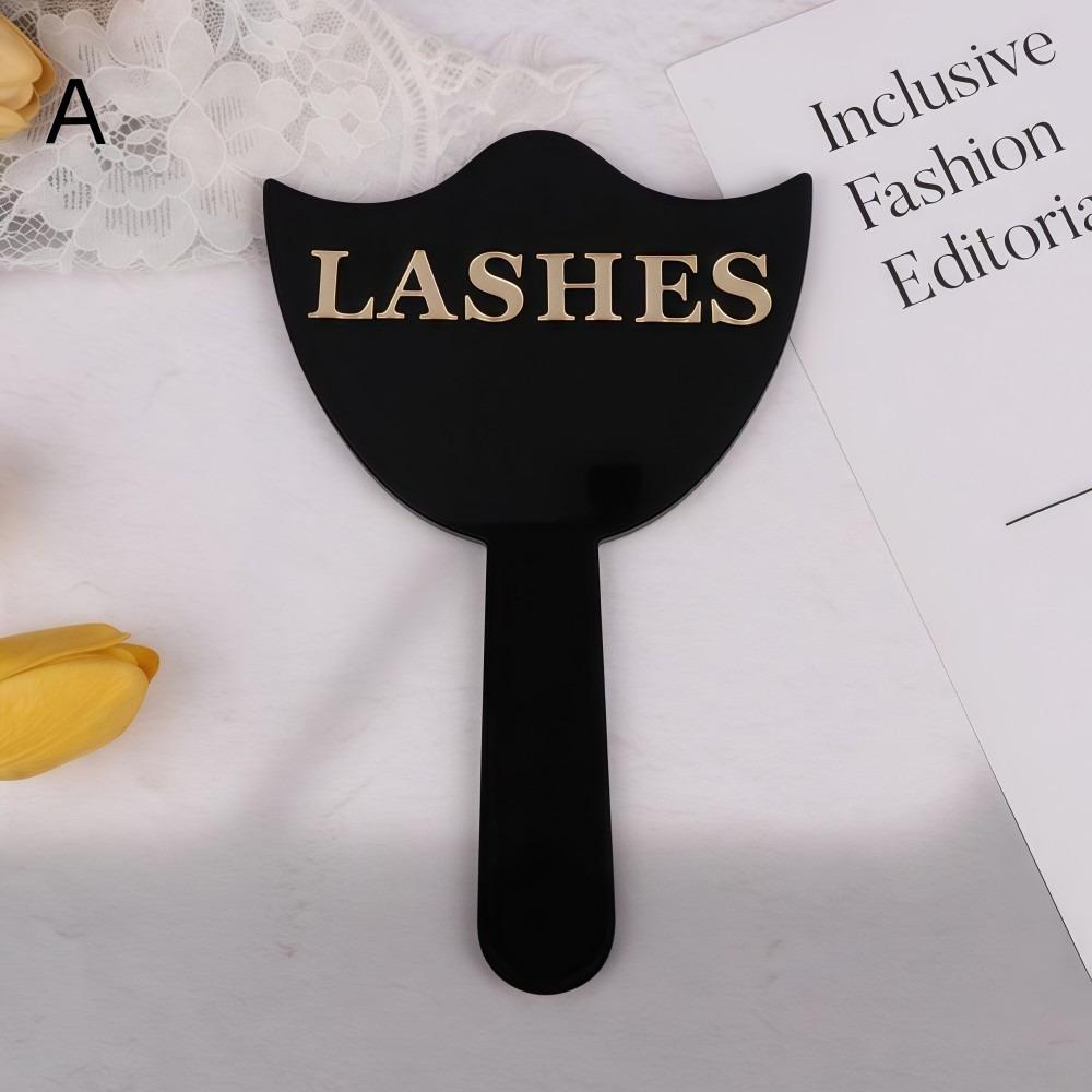 Handheld Eyelash Technician Photo Prop Acrylic Mirror Social Media Lash Beauty Mirror Lash Salon Soft PVC Eyelash Cards
