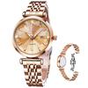 Ladies Dress Watch Small Size Rose Gold Stainless Steel Waterproof Quartz Date Display Diamond Fashion Analog Dial In Blue White Green Red or