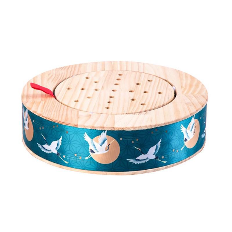Portable Solid Wood Moxibustion Stool and Cushion Set for Hip, Abdomen, and Back Therapy