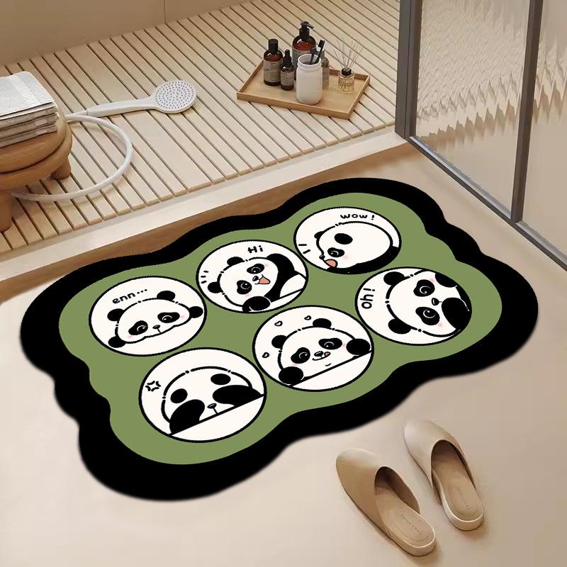 Urocza Kreskówkowa Antypoślizgowa Szybkoschnąca Mata Łazienkowa z Ziemi Okrzemkowej