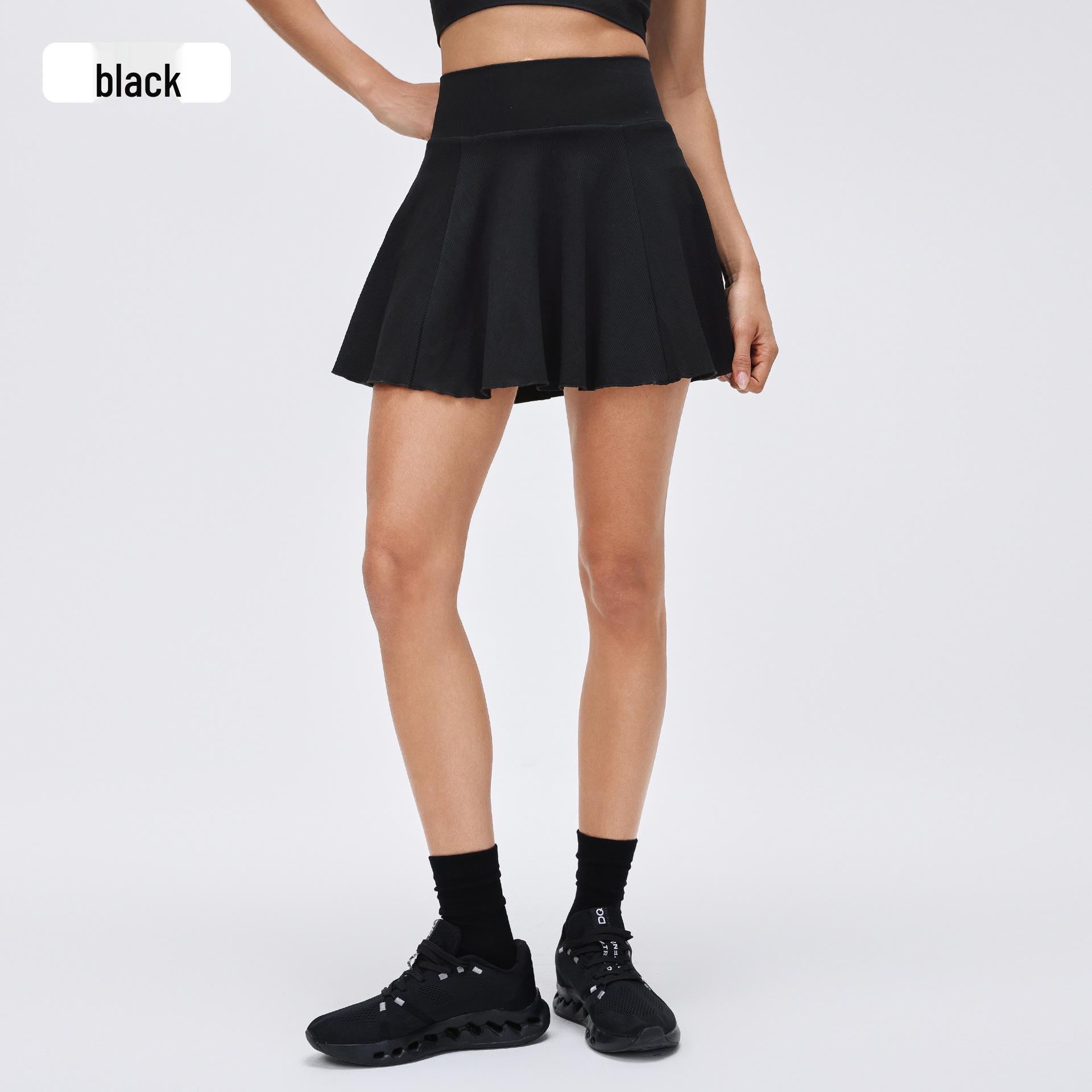 

Women s Summer High-Waist Pleated Skirt: Moisture-Wicking, Breathable Skort for Outdoor Fitness & Yoga. 6 чорний