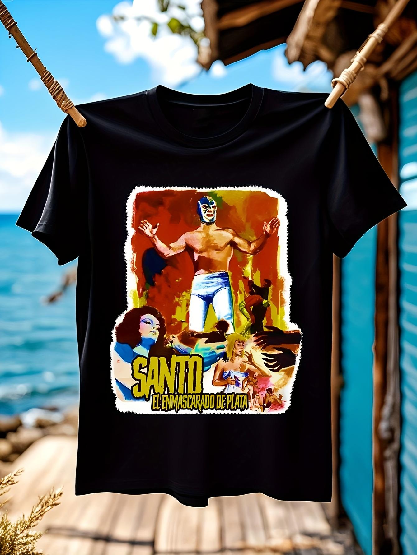 Santo El Enmascarado De Platro Vintage Lucha Libre Wrestl... XL
