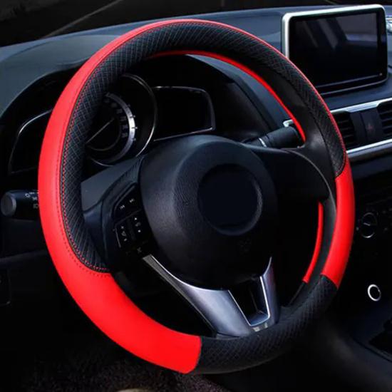 Car Steering Wheel Cover PU Leather Cover Comfort Grip Standard 38 Cm Anti-Slip Automotive Accessories Factory Direct Selling