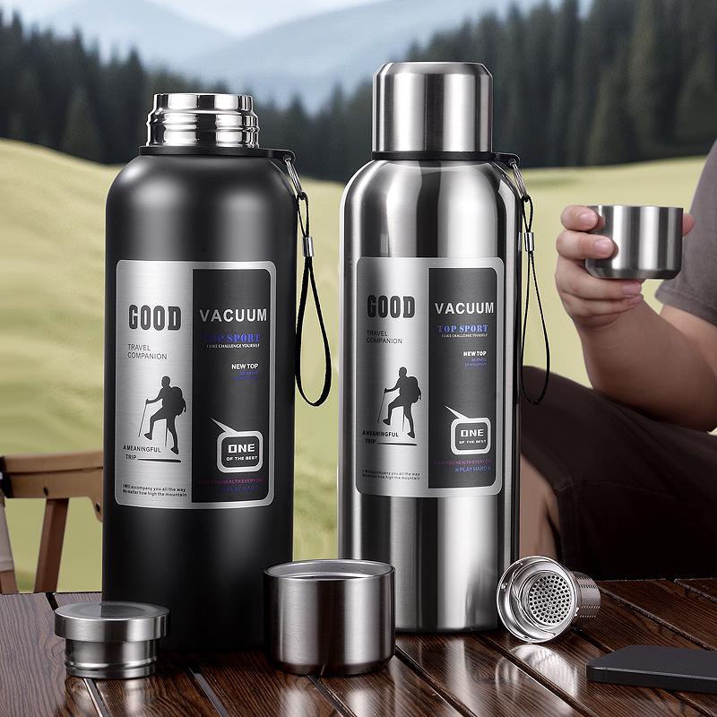 316 Stainless Steel Insulated Kettle with Tea Infuser - Large Capacity, Outdoor & Car-Ready, Drop-Proof, Portable for Fishing