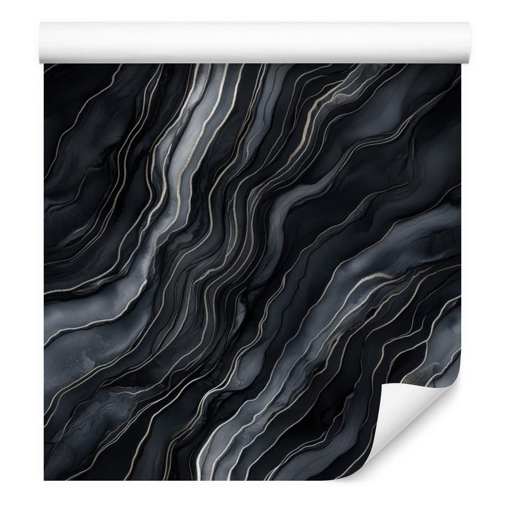 Navy Blue, Black and Graphite Ink Wallpaper for Living Room and Bedroom 50x1000