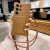 Card Holder Candy Strap Silicone Case for Samsung S25 S24 Plus S22 Ultra S23 FE A54 A34 A53 A34 A15 Crossbody Lanyard Cover