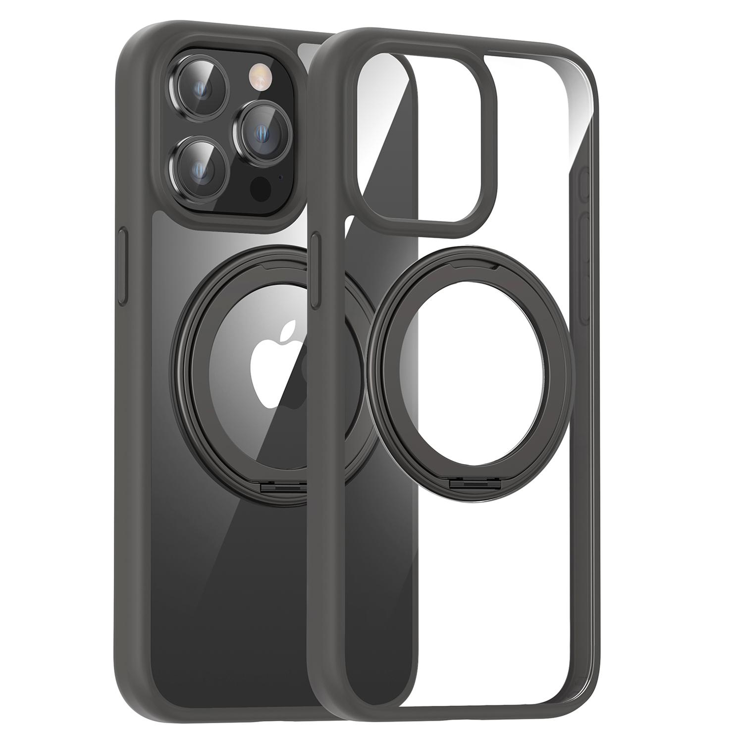 

Чехол для телефона iPhone 13 Pro из ПК+ТПУ, совместимый с MagSafe, с подставкой, задняя крышка Titanium Grey