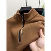 Men's Winter Fleece-Lined Zipper Sweatshirt with Semi-High Collar, Thickened Long-Sleeve Casual Sweater