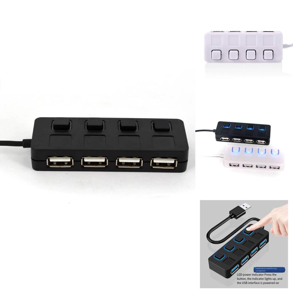 Usb Hub With Switch And Four Ports For Keyboard Mouse U Disk Data Transfer