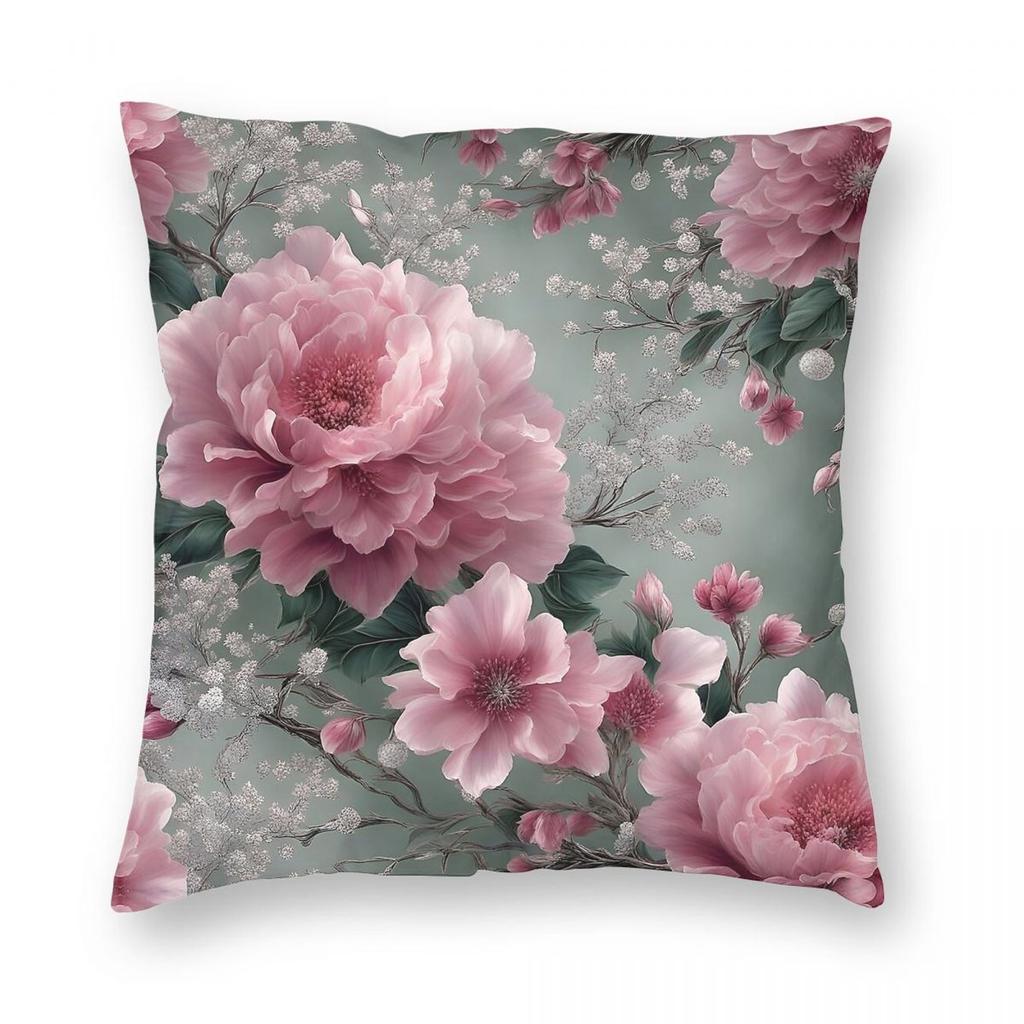 Camilla Bloemen Kussensloop Polyester Linnen Fluweel Bedrukt Rits Decoratief Bank Zitkussenhoes x