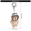 Plush Bear Keychain with Helmets Fashionable Bag Decorative Pendant Creative Soft Stuffed Animal Charm for Backpacks