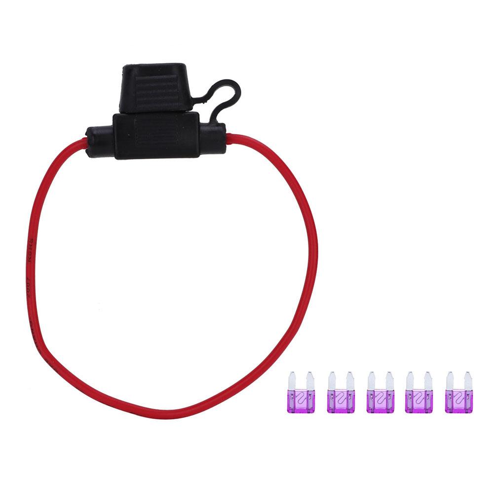 Small Size 5pcs In Line Fuse Holder 5pcs ATC ATO Blade Fuse For Car Boat RV (3A Blade Fuse)