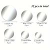 32PCs/Set 3D Acrylic Mirror Wall Sticker Round Decorative Mirror for Living Room Bedroom TV Background Sticker Wall Decoration
